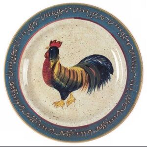Colorful Rooster Ceramic Plate